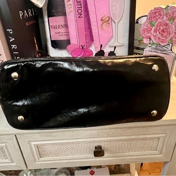 Coach Madison Sophia Kisslock Satchel Black Patent Signature F19215 Vintage - Picture 7 of 9